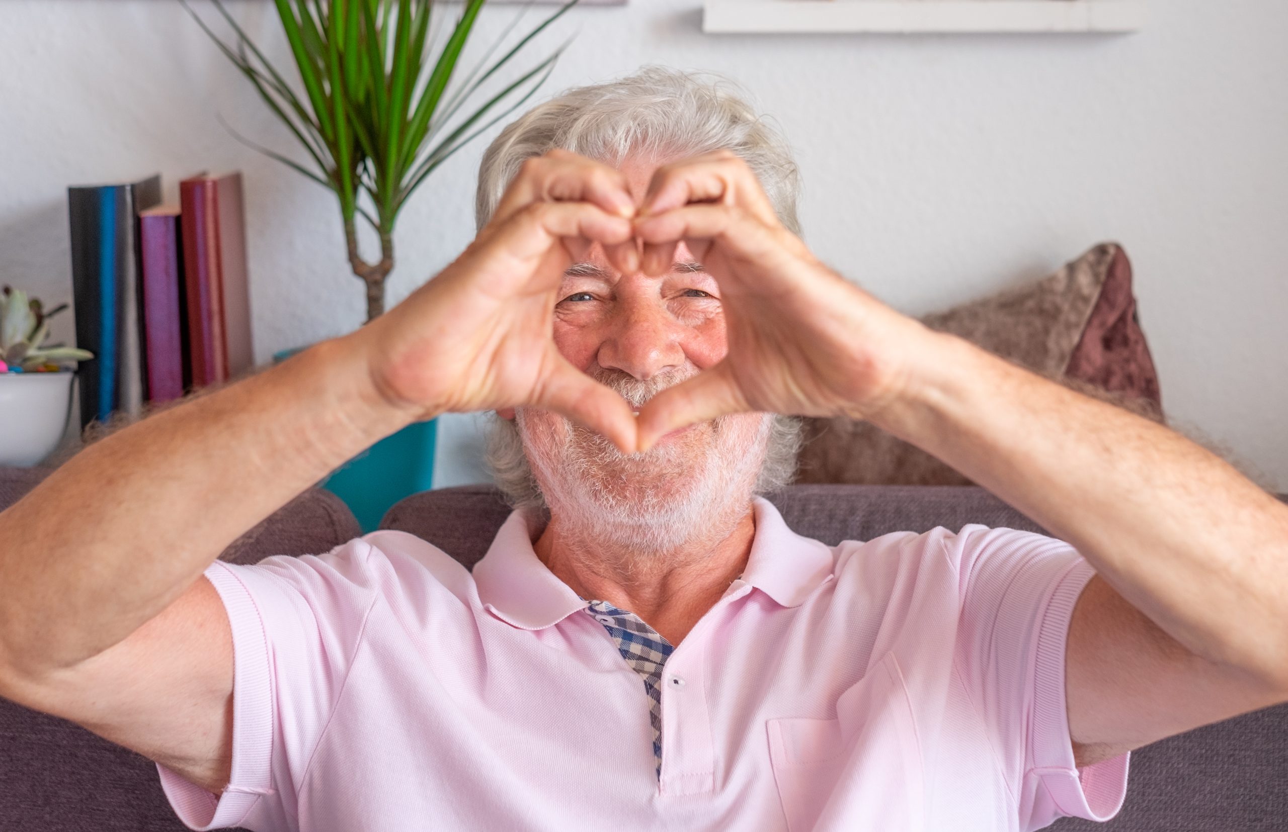 Portrait of attractive sincere adult senior retired man grandfat